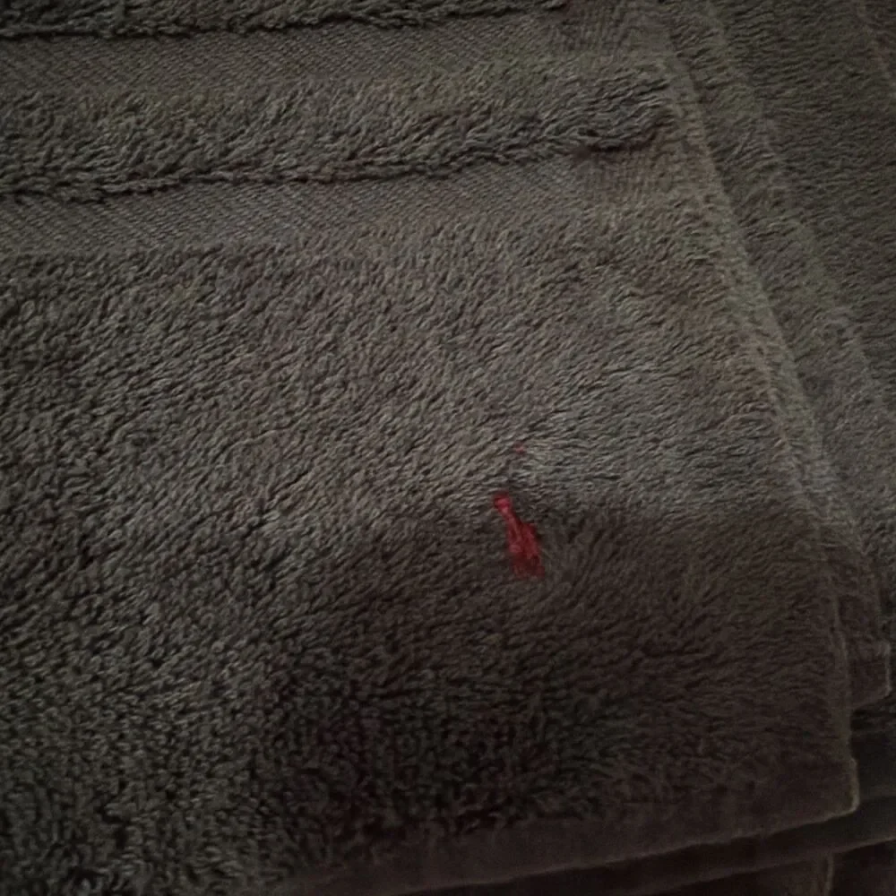 Ralph Lauren Home Large Green Cotton Bath Towel Red Pony Logo Made in USA 29x54”